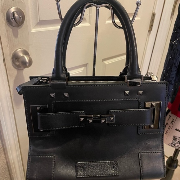 Authenticated Valentino Rockstud Mini Top Handle Bag - Picture 1 of 12